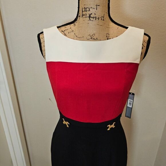 NWT  Talbots Multi-Color Sleeveless Sheath Dress Size 4 - Picture 2 of 6